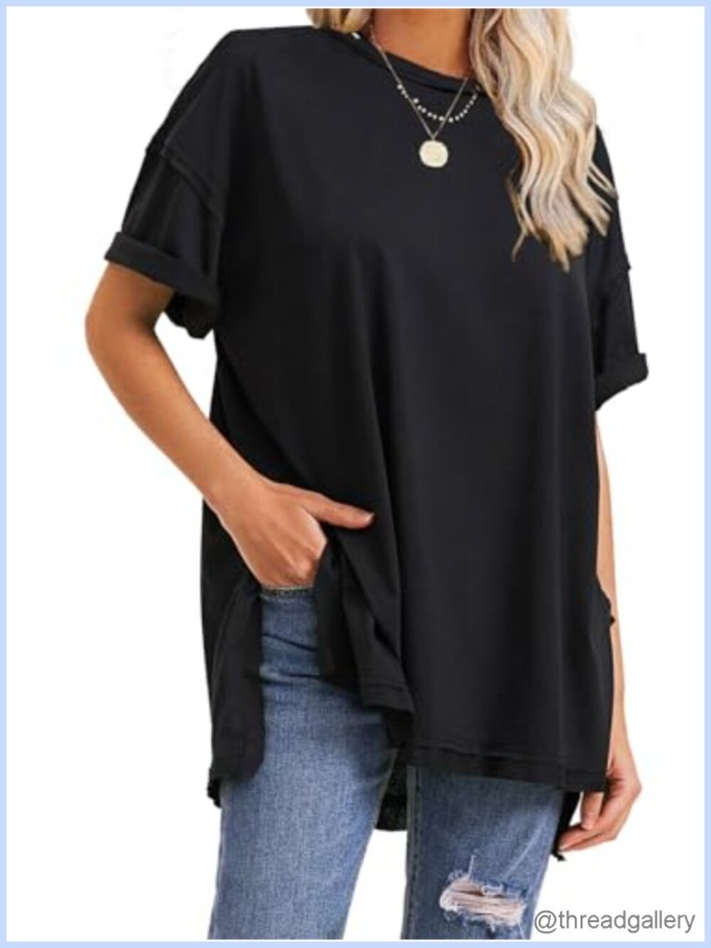 Oversized T Shirt Short Sleeve Loose Fit Tunic Maternity Workout Top